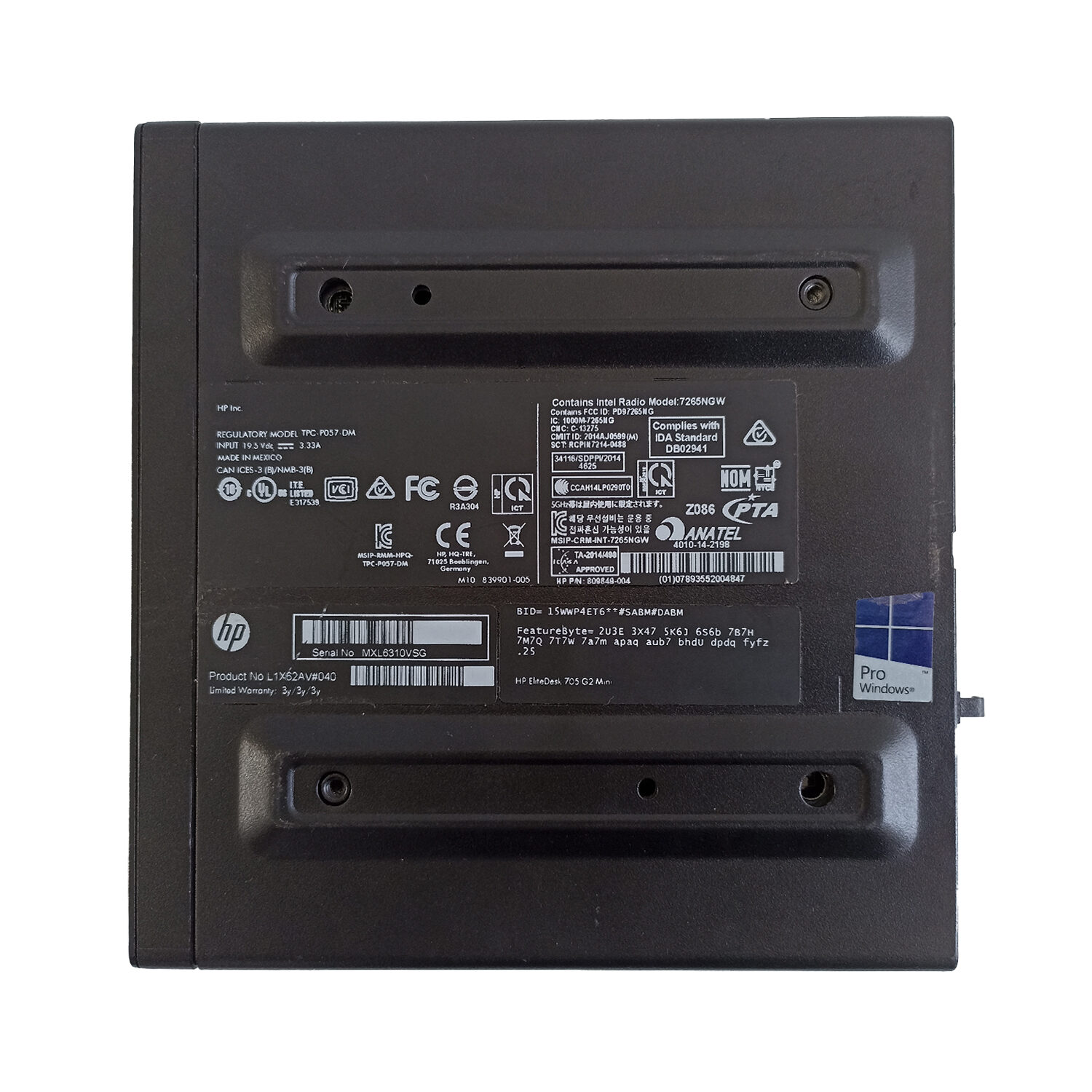 Computadora HP EliteDesk 705 G2 Mini, AMD Pro A6-8500B, 8GB, 500GB HDD - Image 5