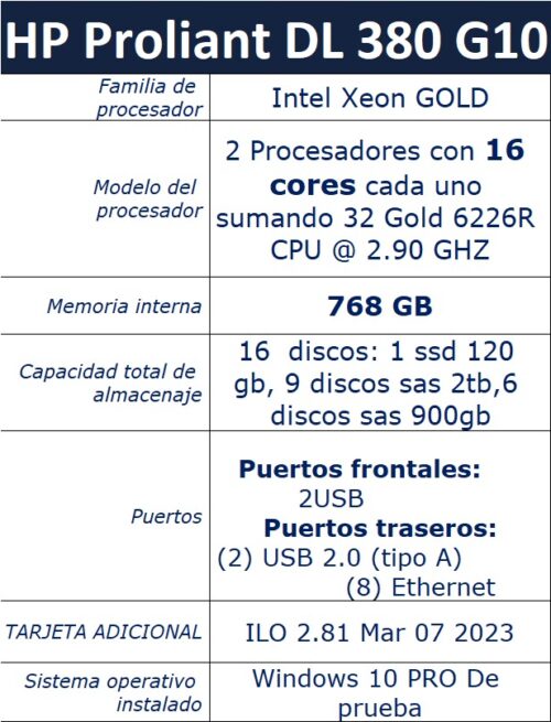 Servidor Hp Proliant Dl 380 G10 con 768Gb en RAM y 23 Tb de Almacenamiento - Image 8